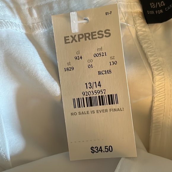 Express Women’s White Shorts Size 13/14 - Picture 4 of 4